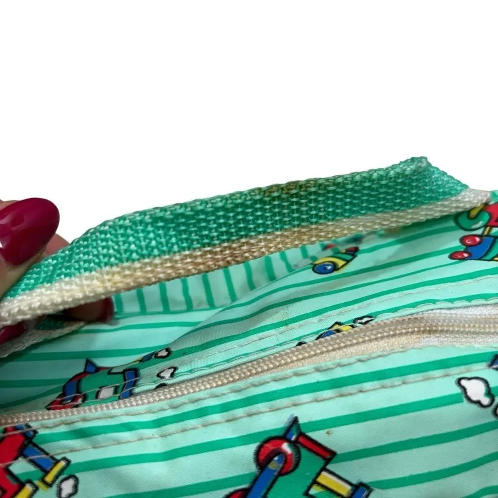 Rare Vintage Cutie‎ Pie Green Pinstripe Choo Choo Mini Diaper Bag